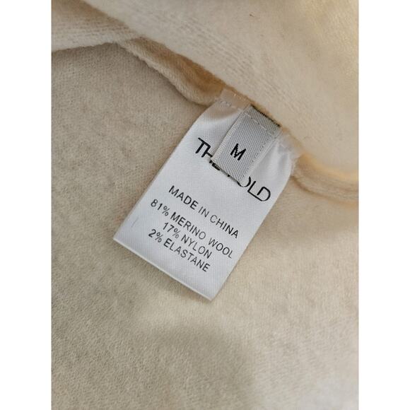 The Fold Merino Wool Blend Cream Ivory Sweater Blouse Size M Medium - Picture 3 of 8